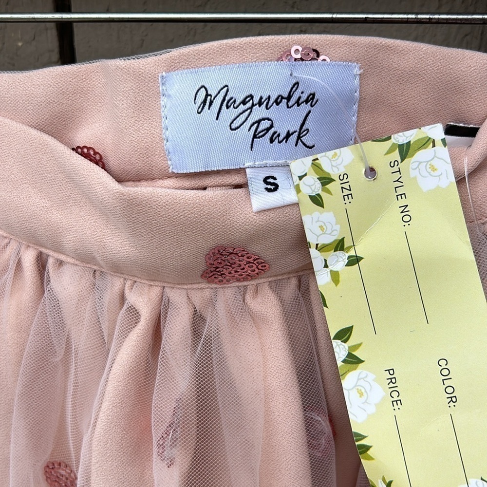NWT Unique Vintage Magnolia Park Tulle Sequin Hearts Skirt Retro Pinup Feminine - Picture 5 of 7